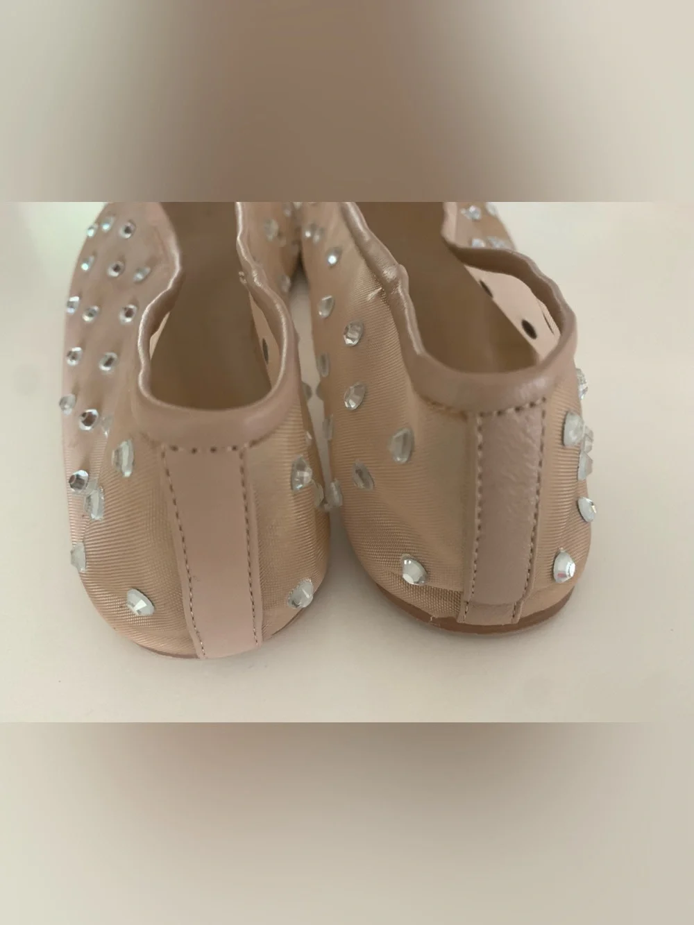 Tony Bianco Nude Crystal-Embellished Ballet Flats